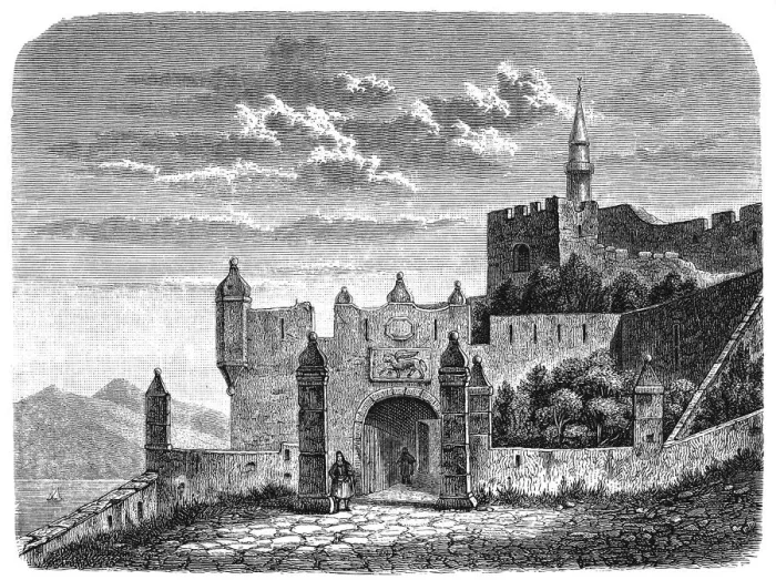 Framed Print : Venetian castle Gate to Coron Framed Print : Venetian castle Gate to Coron