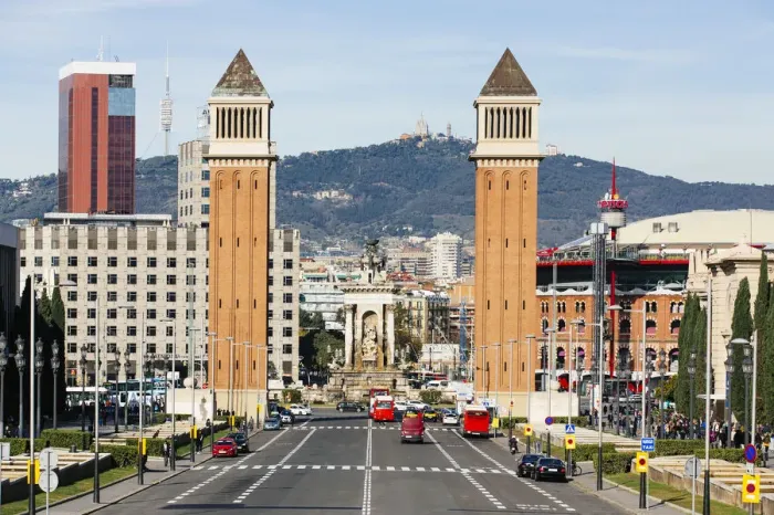 Framed Print : Venetian Towers and Plaza de Espana, Barcelona, Catalonia, Spain