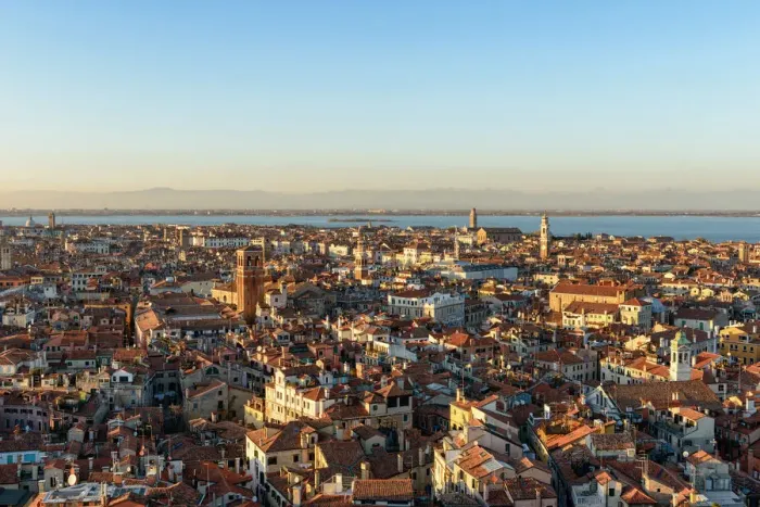 Framed Print : Venice. Elevated view over Venice at sunset Framed Print : Venice. Elevated view over Venice at sunset