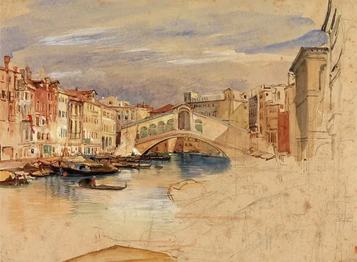 Framed Print : Venice, the Grand Canal and Rialto Bridge, 1838, Italy, Painting by John Frederick Lewis, Historic, digitally restored reproduction from a 19th century original Framed Print : Venice, the Grand Canal and Rialto Bridge, 1838, Italy, Painting by John Frederick Lewis, Historic, digitally restored reproduction from a 19th century original