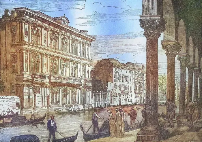 Framed Print : Venice, Historical steel engraving from 1860, Italy Framed Print : Venice, Historical steel engraving from 1860, Italy