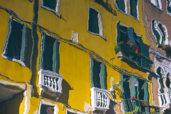 Framed Print : Venice, Veneto, Italy. Houses reflected into a street canals waters Framed Print : Venice, Veneto, Italy. Houses reflected into a street canals waters