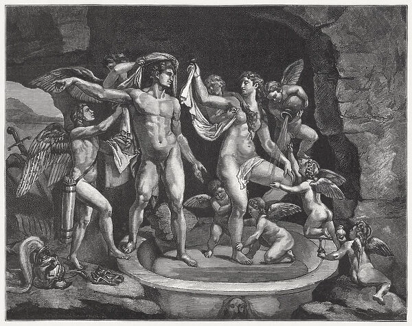 Venus and Mars Bathing, painted (1525  /  28) by Giulio Romano, Mantua