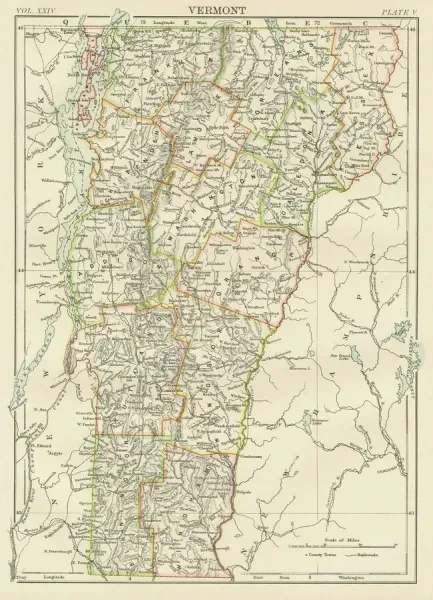 Vermont USA map 1885 available as Framed Prints, Photos, Wall Art and Photo  Gifts #14756598