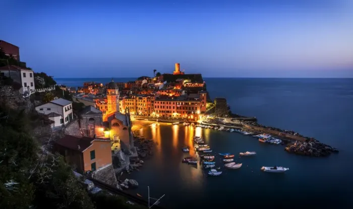 Framed Print : Vernazza, Cinque Terre at night Framed Print : Vernazza, Cinque Terre at night