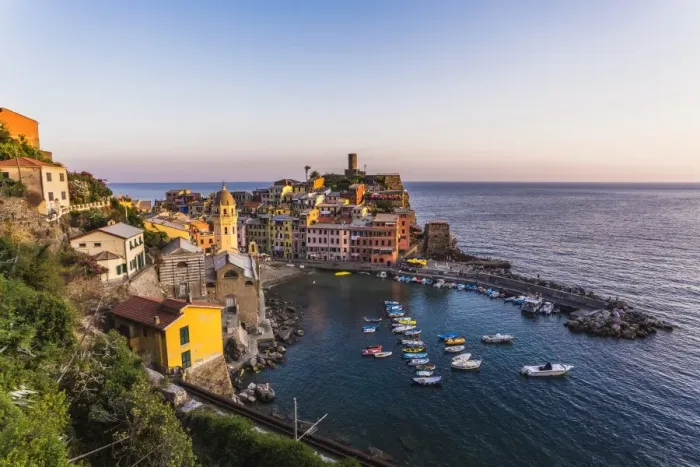 Framed Print : Vernazza, Cinque Terre at sunset Framed Print : Vernazza, Cinque Terre at sunset