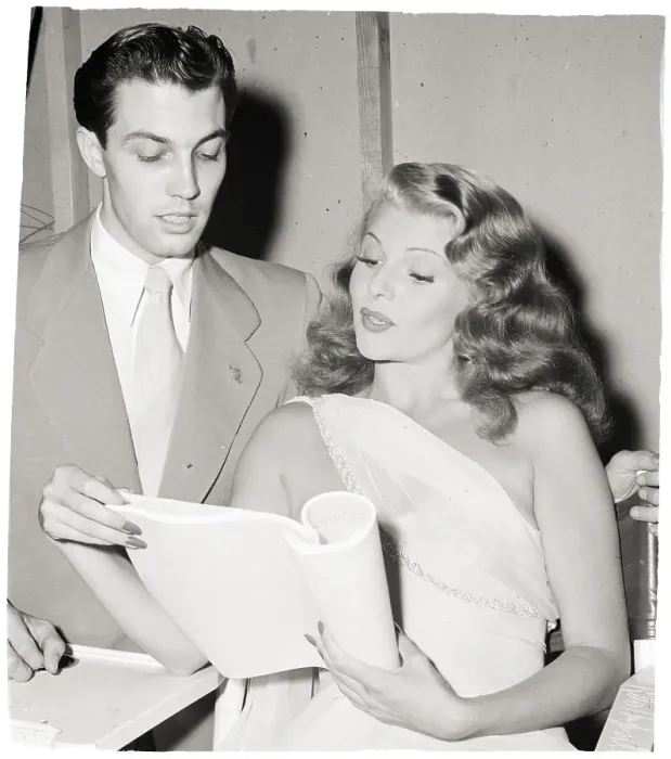 Framed Print : Vernon Cansino W / Hayworth Reading Script Framed Print : Vernon Cansino W / Hayworth Reading Script