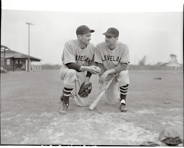 Framed Print : Vernon Kennedy and Lou Boudreau Kneeling and Conversing on Field Framed Print : Vernon Kennedy and Lou Boudreau Kneeling and Conversing on Field