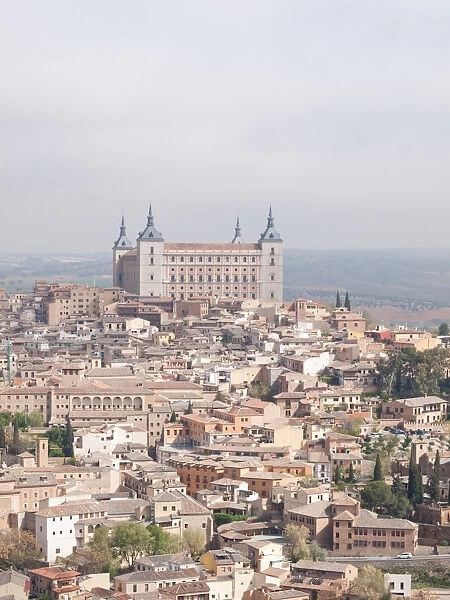 Vertical view of Old Town an Alcazar of Toledo