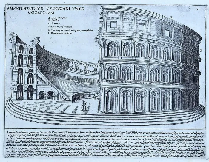 Framed Print : Vespasian's amphitheatre was inaugurated shortly in front of his death in 79 AD. It was built in the area that had been a pond in Nero's Domus Aurea, historical Rome, Italy, digital reproduction of a 17th century original, original date unknown Framed Print : Vespasian's amphitheatre was inaugurated shortly in front of his death in 79 AD. It was built in the area that had been a pond in Nero's Domus Aurea, historical Rome, Italy, digital reproduction of a 17th century original, original date unknown