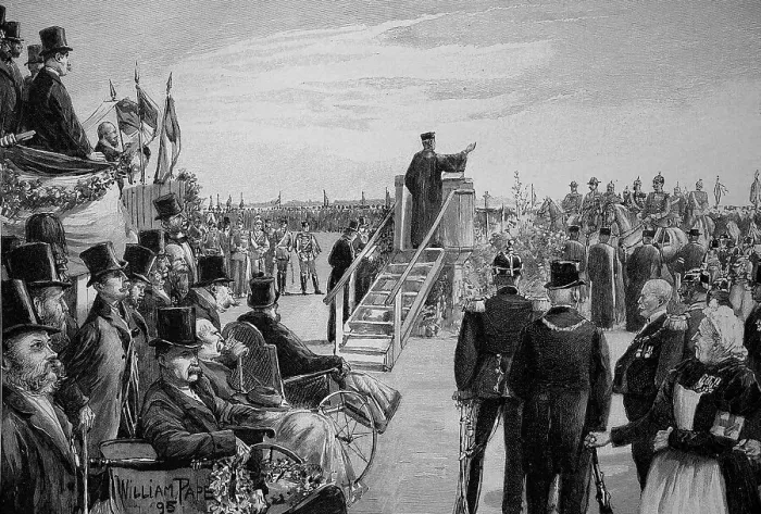 Framed Print : The Veterans Appeal 1895 at Tempelhofer Feld near Berlin, Germany, Historical, Digital Reproduction of an Original 19th century Artwork Framed Print : The Veterans Appeal 1895 at Tempelhofer Feld near Berlin, Germany, Historical, Digital Reproduction of an Original 19th century Artwork