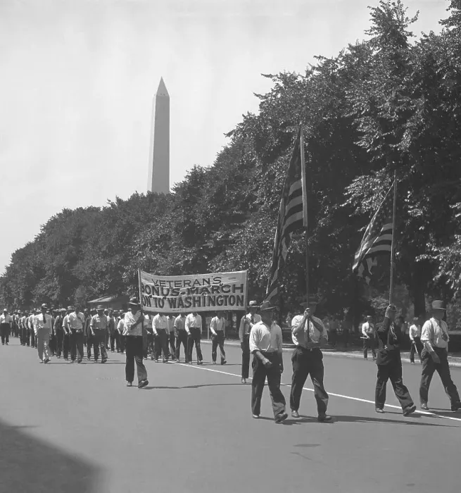 Framed Print : Veterans Participating in Bonus March Framed Print : Veterans Participating in Bonus March