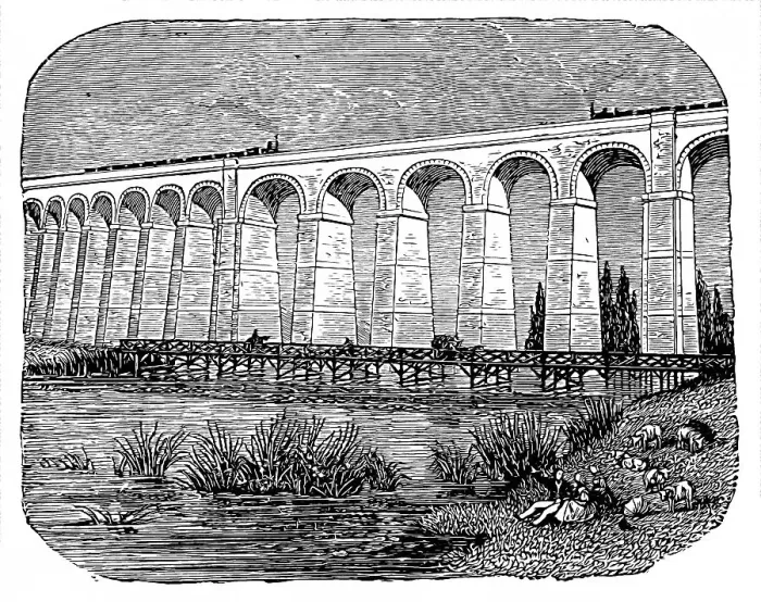 Framed Print : Viaduct crossing river Indre, France Framed Print : Viaduct crossing river Indre, France