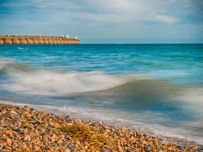 Framed Print : Vibrant Beach Image in Brighton Framed Print : Vibrant Beach Image in Brighton