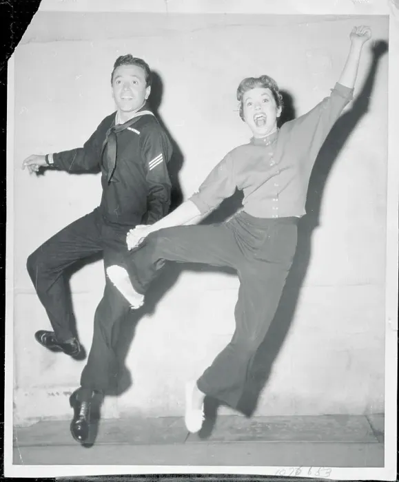 Framed Print : Vic Damone and Debbie Reynolds Dancing a Routine Framed Print : Vic Damone and Debbie Reynolds Dancing a Routine