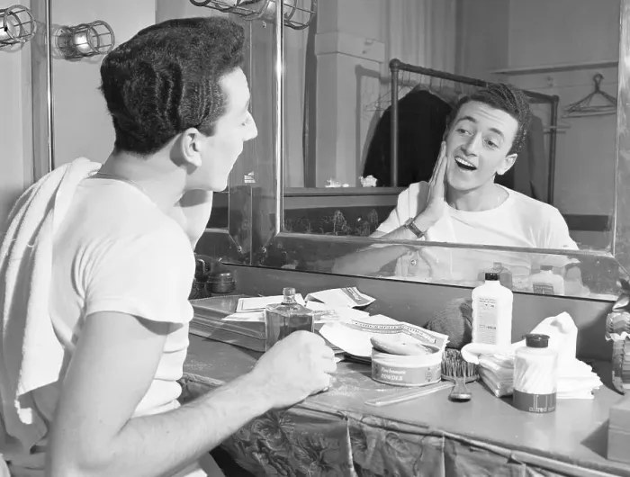 Framed Print : Vic Damone In Dressing Room Framed Print : Vic Damone In Dressing Room