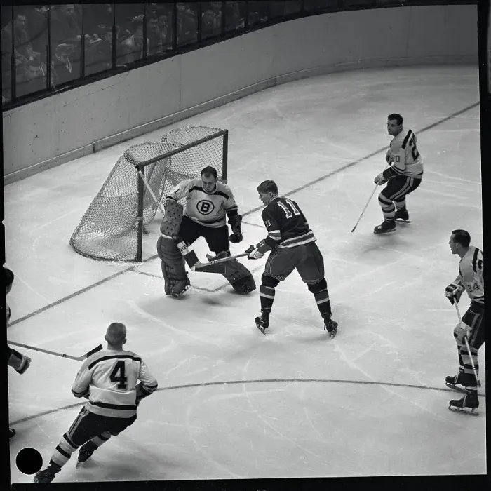 Framed Print : Vic Hadfield and Bruce Gamble in Hockey Action Framed Print : Vic Hadfield and Bruce Gamble in Hockey Action