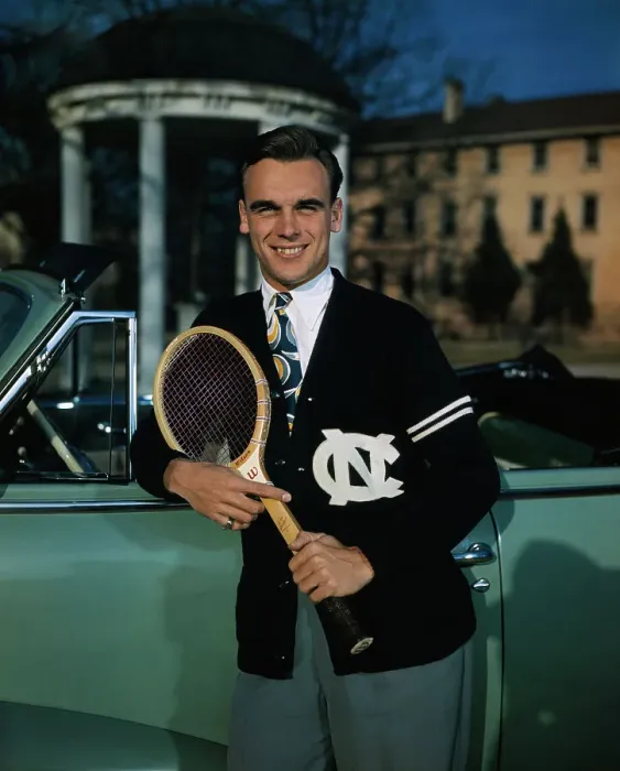 Framed Print : Vic Seixas Posing with Racket Framed Print : Vic Seixas Posing with Racket