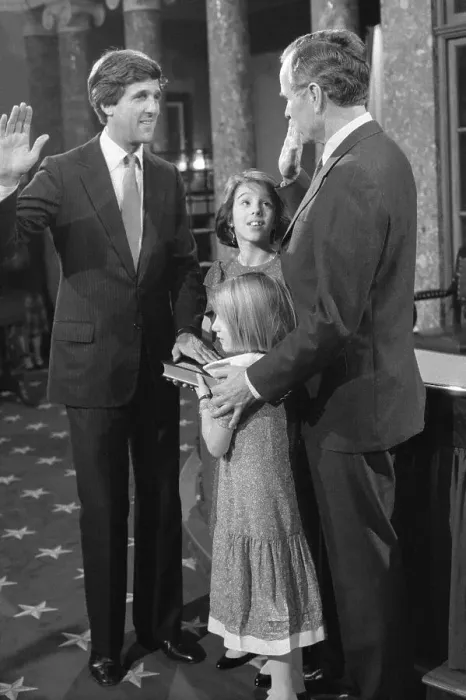 Framed Print : Vice President Bush Swearing in Senator Kerry Framed Print : Vice President Bush Swearing in Senator Kerry