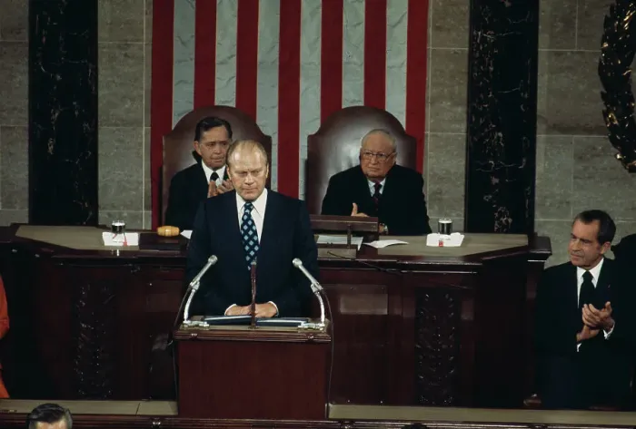 Framed Print : Vice President Ford Addresses Congress Framed Print : Vice President Ford Addresses Congress