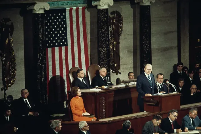 Framed Print : Vice President Ford Addresses Congress Framed Print : Vice President Ford Addresses Congress