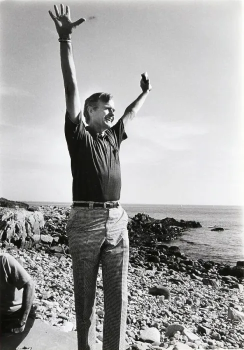 Framed Print : Vice President George Bush in Kennebunkport Maine Framed Print : Vice President George Bush in Kennebunkport Maine