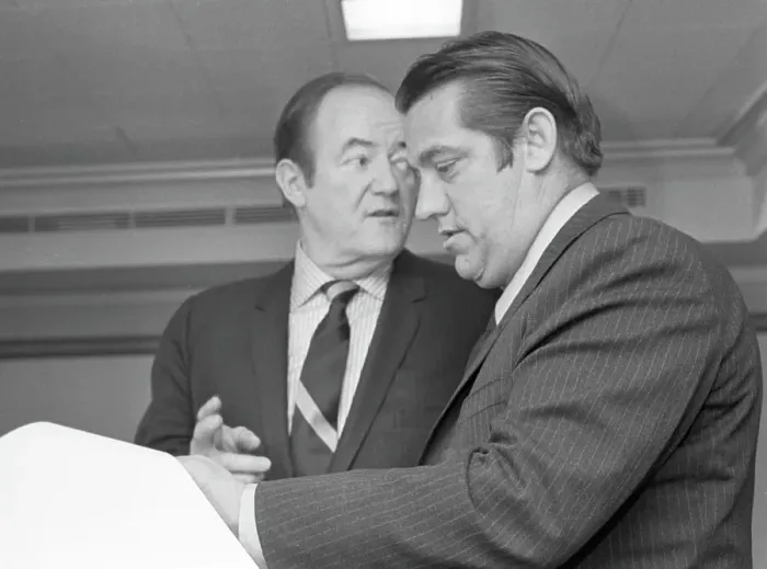 Framed Print : Former Vice President Hubert Humphrey and Senator Fred Harris Framed Print : Former Vice President Hubert Humphrey and Senator Fred Harris