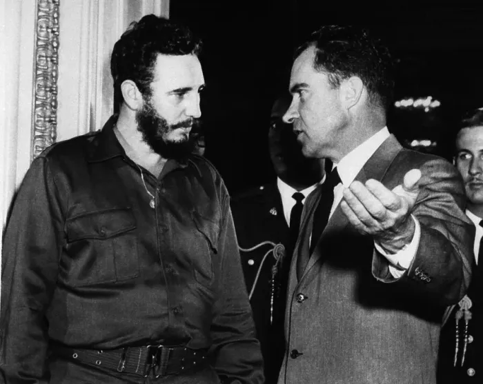Framed Print : Vice President Nixon with Premier Fidel Castro