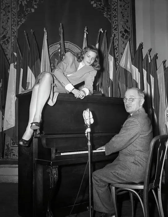 Framed Print : Vice-President Truman Plays Piano for Lauren Bacall Framed Print : Vice-President Truman Plays Piano for Lauren Bacall