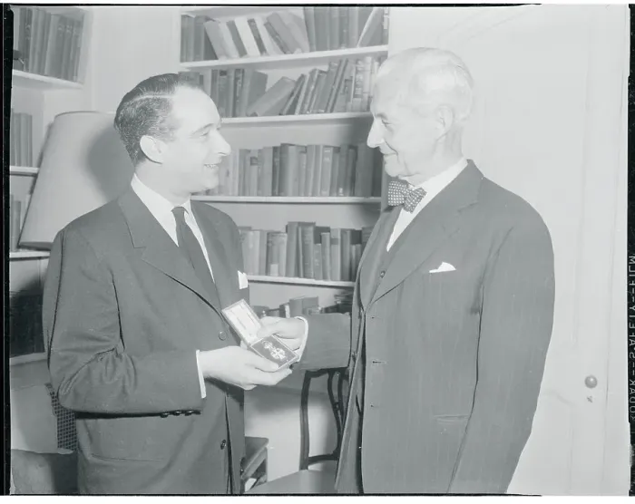 Framed Print : Victor Borge Receiving a Medal Framed Print : Victor Borge Receiving a Medal
