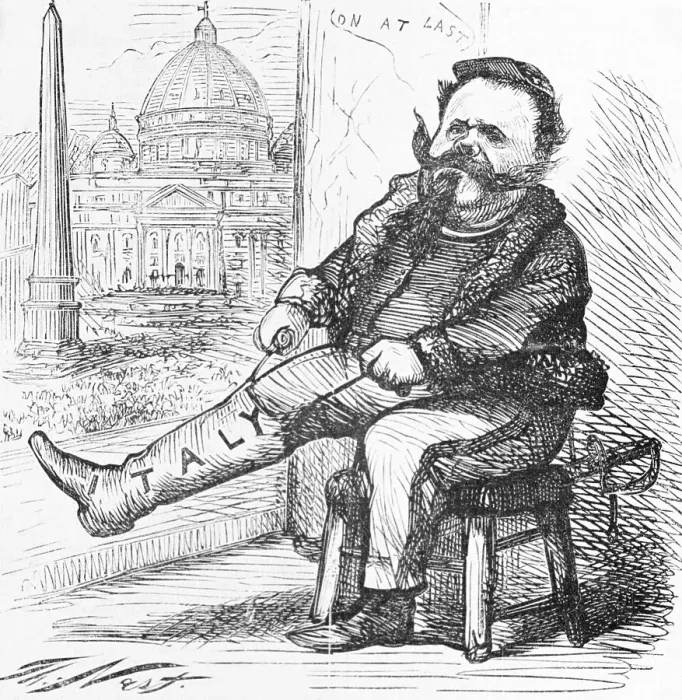 Framed Print : Victor Emmanuel Putting on Boot of Italy Framed Print : Victor Emmanuel Putting on Boot of Italy