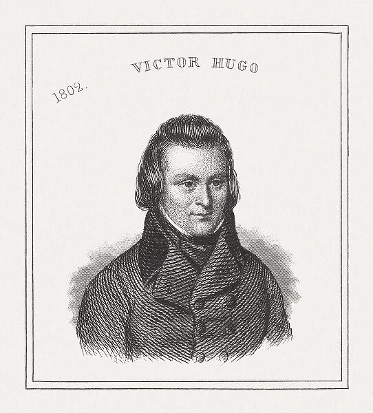 Victor Hugo (1802-1885), French writer, steel engraving, published in 1843