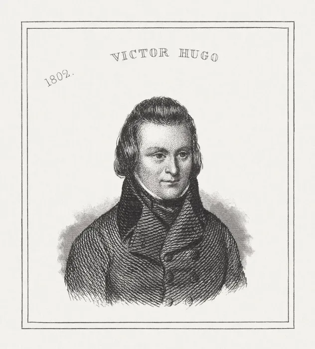 Framed Print : Victor Hugo (1802-1885), French writer, steel engraving, published in 1843 Framed Print : Victor Hugo (1802-1885), French writer, steel engraving, published in 1843