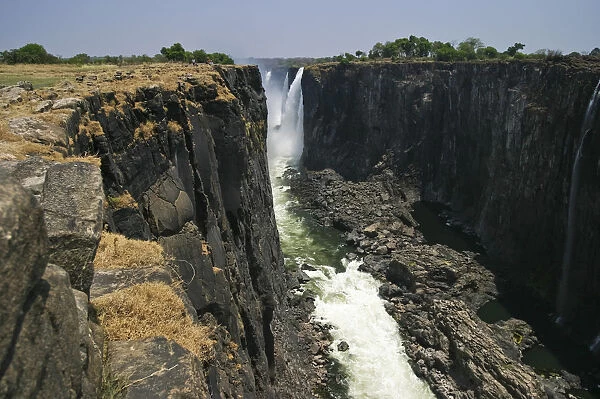 Victoria Falls, view from Zimbabwe, Zambezi River, Zambia, Zimbabwe, Africa