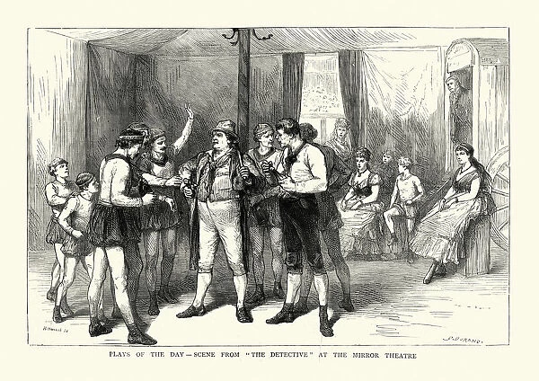 Victorian actors in the play The Detective, 1875