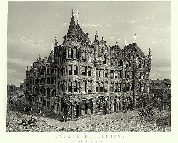 Victorian Architecture: Estate Buildings, Huddersfield, West Yorkshire 1870s