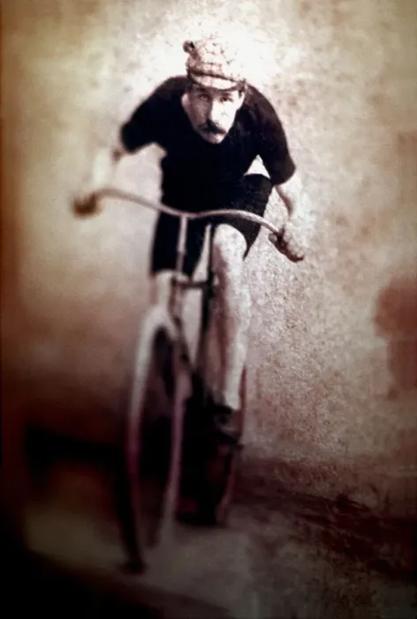 Framed Print : Victorian Bicycle Racer Framed Print : Victorian Bicycle Racer