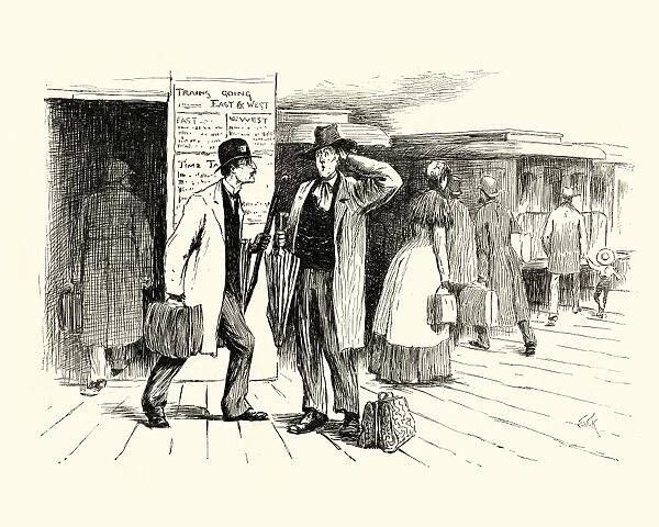 Victorian cartoon about confused railway passengers