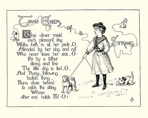 Victorian childrens poem - Two ends of a string