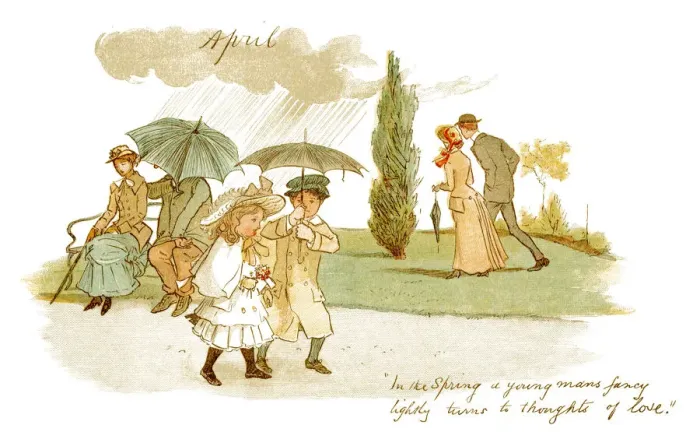 Framed Print : Victorian couples on an April day Framed Print : Victorian couples on an April day