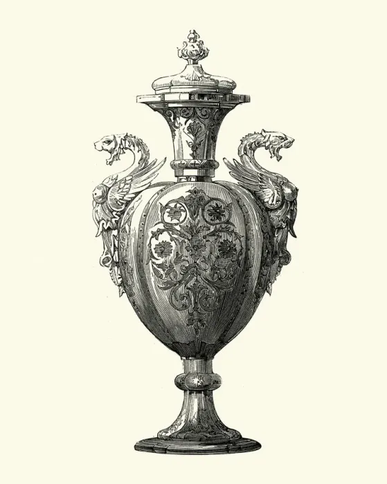 Framed Print : Victorian decor, Dragon vase, Sevres, 1855 Framed Print : Victorian decor, Dragon vase, Sevres, 1855