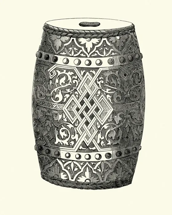 Framed Print : Victorian decor, Ornate barrel, by Copeland, 1855 Framed Print : Victorian decor, Ornate barrel, by Copeland, 1855