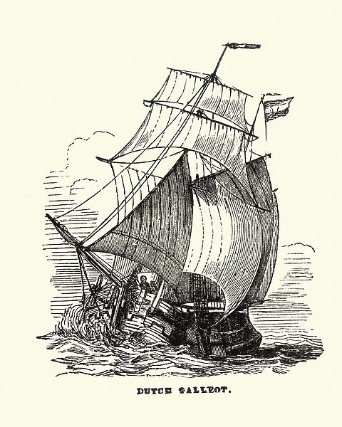Victorian Dutch Galiot Ship, 19th Century