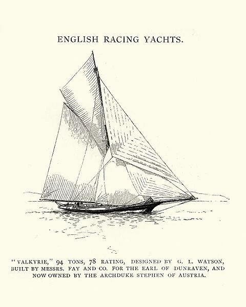 Victorian english racing yacht, the Valkyrie