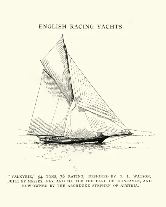 Framed Print : Victorian english racing yacht, the Valkyrie Framed Print : Victorian english racing yacht, the Valkyrie