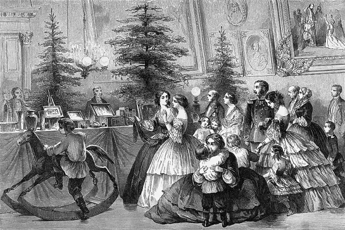 Framed Print : Victorian Family Gathering Around a Christmas Tree Framed Print : Victorian Family Gathering Around a Christmas Tree