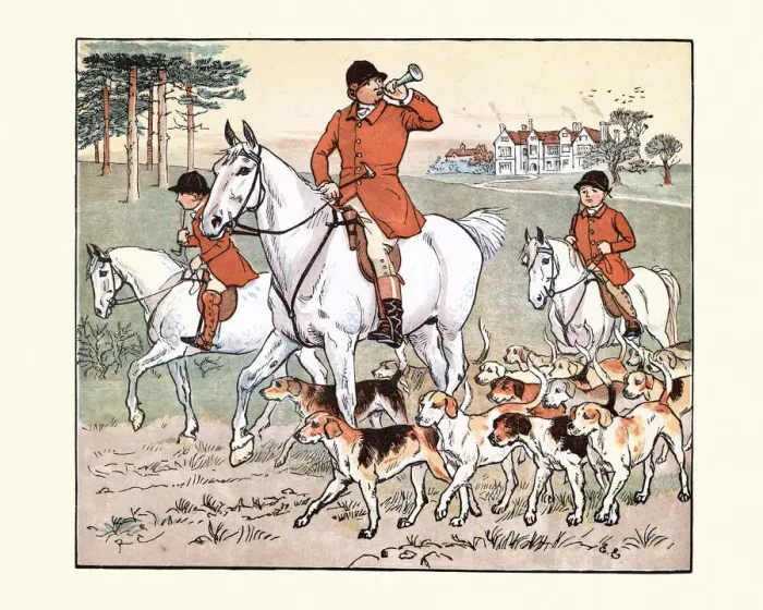 Framed Print : Victorian father going on fox hunt with his sons, 19th Century Framed Print : Victorian father going on fox hunt with his sons, 19th Century