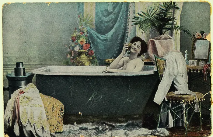 Framed Print : Victorian Lady in the Bath Framed Print : Victorian Lady in the Bath