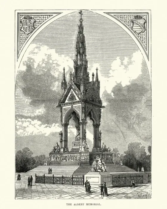 Framed Print : Victorian London - Albert Memorial Framed Print : Victorian London - Albert Memorial