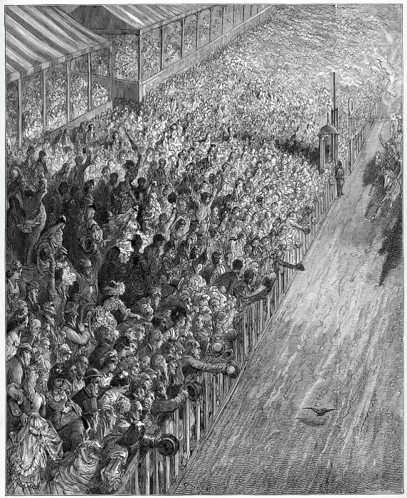 Framed Print : Victorian London - Finish of the Race Framed Print : Victorian London - Finish of the Race